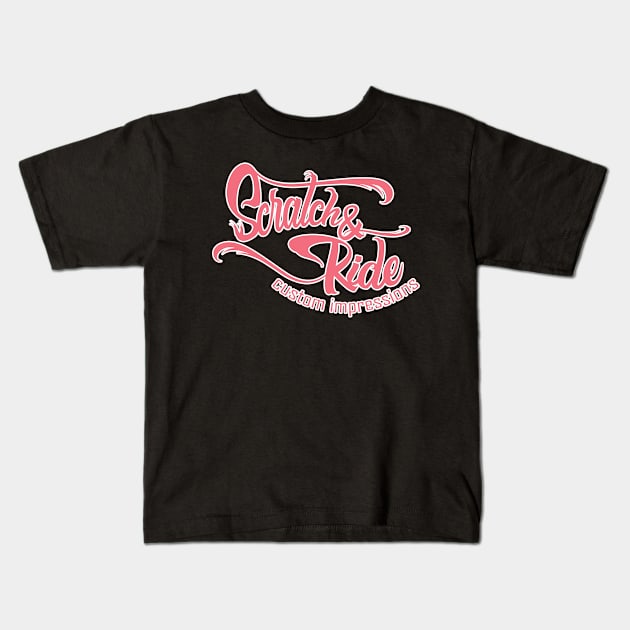 Scratch & Ride Brand (Bubblegum Pink Logo) Kids T-Shirt by Scratch&Ride